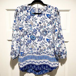 Fourteenth Place Blue Floral Blouse